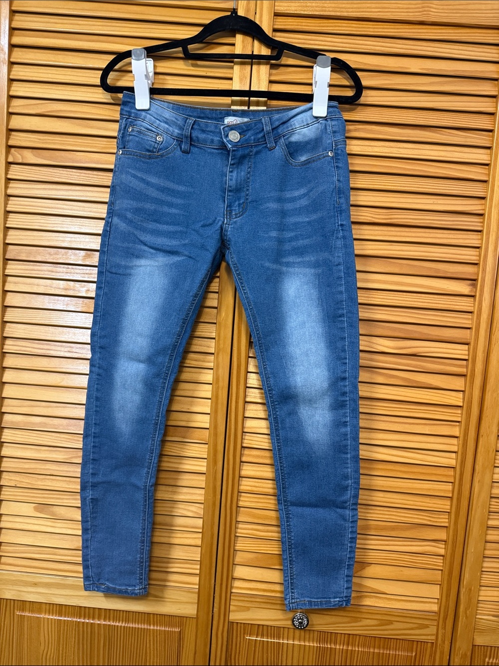 Red Bottoms Blue Skinny Stretch Jeans